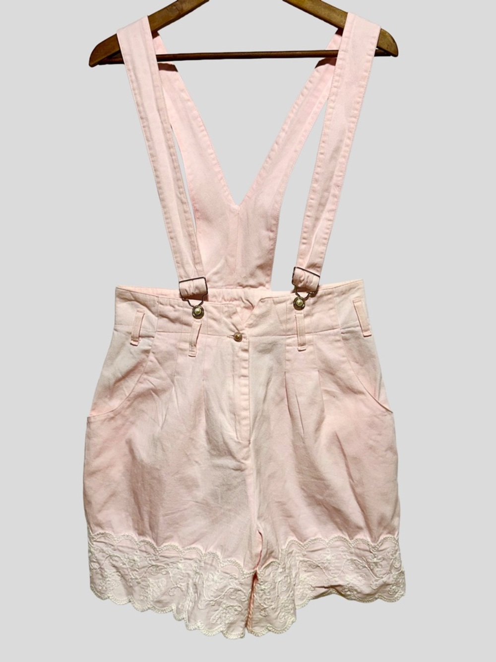 Vintage ALL THAT JAZZ Blush Suspender Shorts Coquette Balletcore Lace